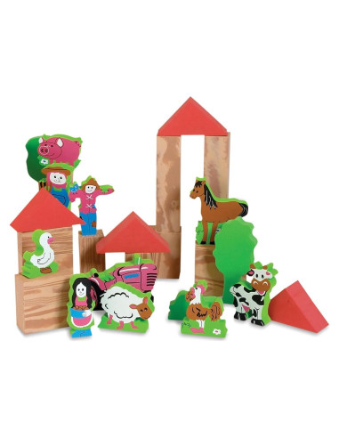 Conjunto de Bloques de Granja Edushape - 29 Piezas de Espuma