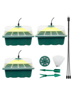 Kit de Inicio de Semillas YOOAEFRTY con Luz LED y Drenaje