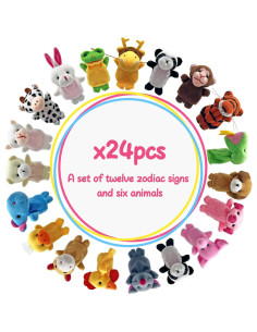 Juego de 24 Marionetas de Dedo XIPEGPA Animales Peluche 2