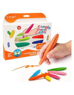 Crayones Triangulares YPLUS 12 Colores No Tóxicos