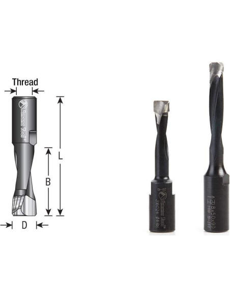 Broca Amana Tool 316026 8mm Punta Carburo 2 Flautas