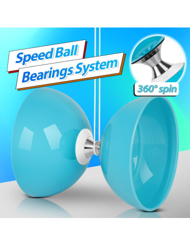 Yoyo Diabolo BODYRHYTHM Azul 12,7 cm con Palos y Cuerdas