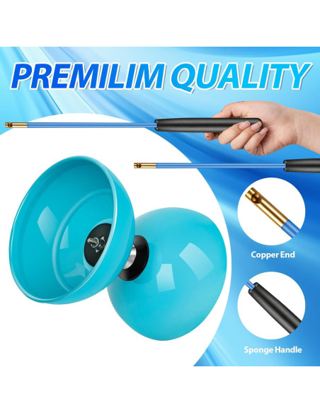 Yoyo Diabolo BODYRHYTHM Azul 12,7 cm con Palos y Cuerdas