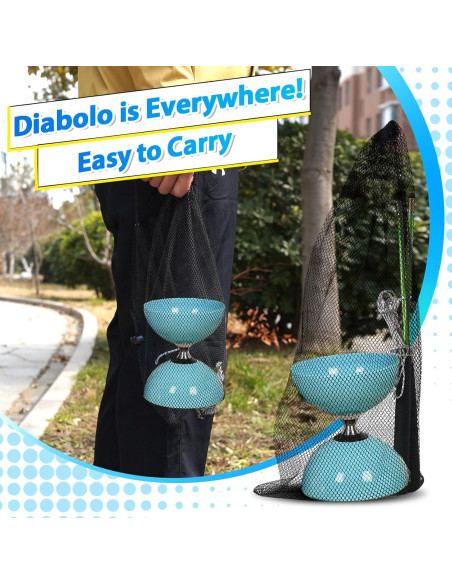 Yoyo Diabolo BODYRHYTHM Azul 12,7 cm con Palos y Cuerdas