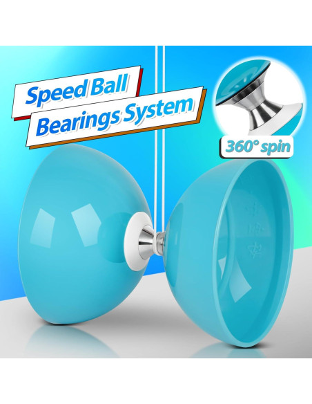 Yoyo Diabolo BODYRHYTHM Azul 12.7 cm con Palos y Cuerdas