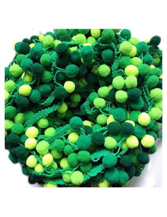 Cinta Pom Pom Yalulu Verde 5 Yardas 2.7 cm Bricolaje