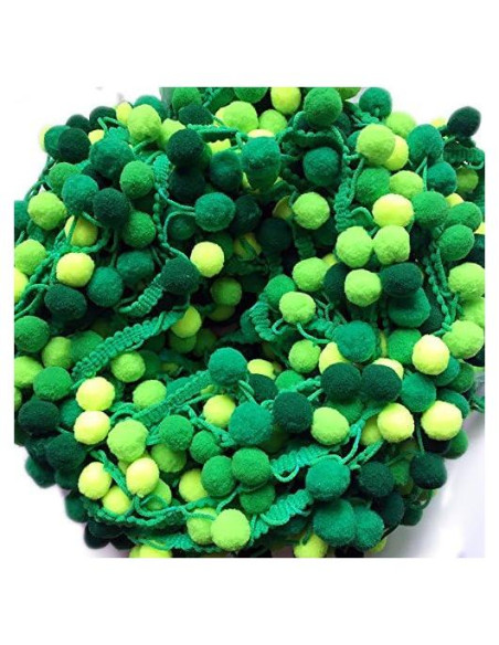 Cinta Pom Pom Yalulu Verde 5 Yardas 2.7 cm Bricolaje Cinta Pom Pom Yalulu Verde 5 Yardas 2.7 cm Bricolaje