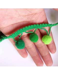 Cinta Pom Pom Yalulu Verde 5 Yardas 2.7 cm Bricolaje 2