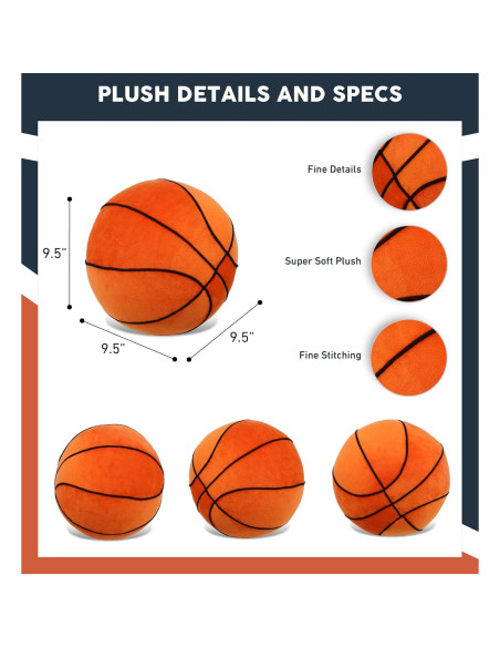 Pelota de Baloncesto de Peluche DolliBu 24 cm Suave Pelota de Baloncesto de Peluche DolliBu 24 cm Suave