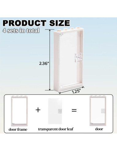 Accesorios de Bloques de Construcción HIMIRICH Puertas Blancas