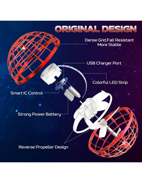 Bola Voladora BADHACK 2025 - Dron de Mano Rojo Bola Voladora BADHACK 2025 - Dron de Mano Rojo