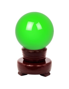 Bola de Cristal Verde Feng Shui 60mm Decorativa