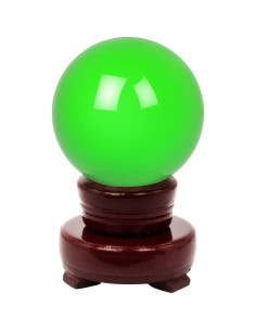 Bola de Cristal Verde Feng Shui 60mm Decorativa 2