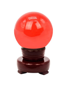 Bola de Cristal Feng Shui 60MM Rojo Decoración Fotográfica