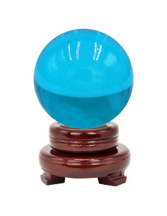 Bola de Cristal Azul Feng Shui 80mm Decorativa y Curativa