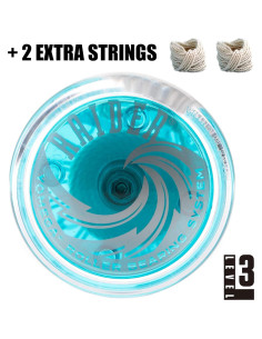 Yoyo Profesional Yomega Raider Azul Claro con 2 Cuerdas 2