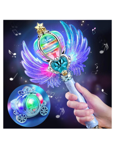 Varita Mágica Skirfy Azul con Luz LED y Sonido para Niñas