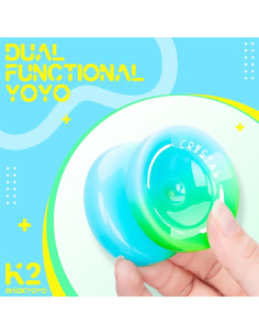 Yoyo K2 Crystal Azul Verde Degradado para Niños y Adultos 2
