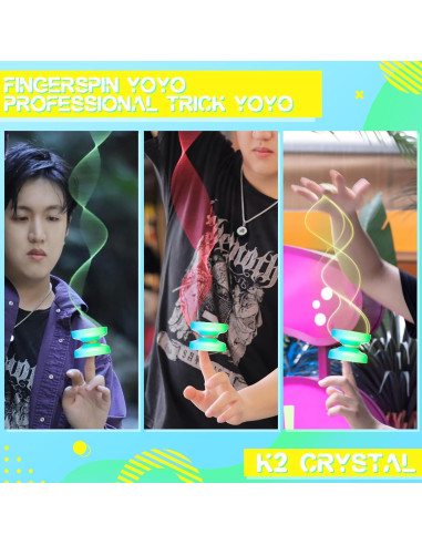 Yoyo K2 Crystal Azul Verde Degradado para Niños y Adultos