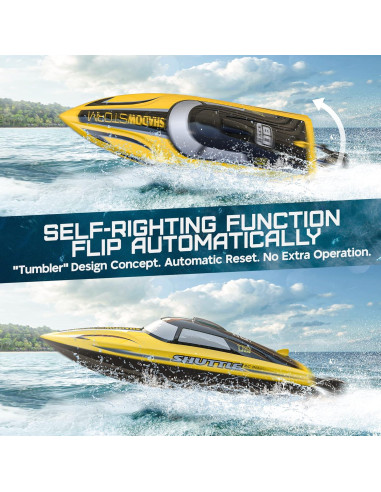 Barco RC ALPHAREV R208 32 km/h con Luz LED y Auto-Enderezado