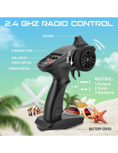 Barco RC ALPHAREV R208 32 km/h con Luz LED y Auto-Enderezado