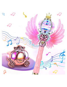 Varita Mágica Rosa Skirfy con Luz y Sonido para Niñas