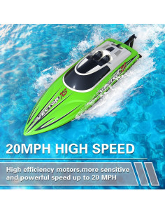 Barco RC VOLANTEXRC 32 km/h Verde 2 Baterías Control Remoto 2