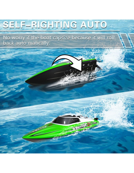 Barco RC VOLANTEXRC 32 km/h Verde 2 Baterías Control Remoto