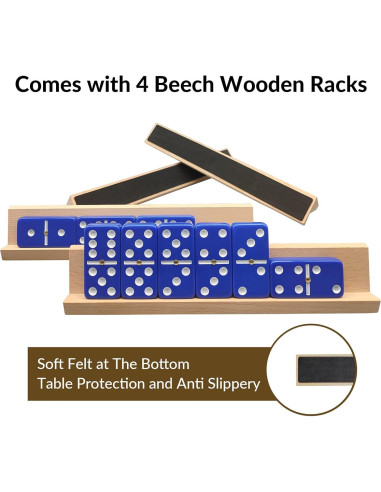 Juego de Dominó UVCANY Doble Seis con 4 Soportes de Madera
