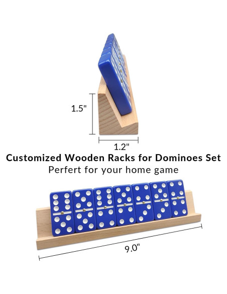 Juego de Dominó UVCANY Doble Seis con 4 Soportes de Madera
