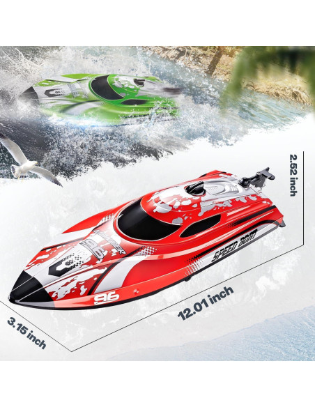 Barco RC BEZGAR TX126 30.5cm Velocidad 25 KPH Rojo