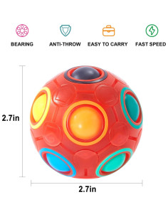 Bola Rompecabezas Mágica Vdealen 7 cm Antiestrés Rojo 2