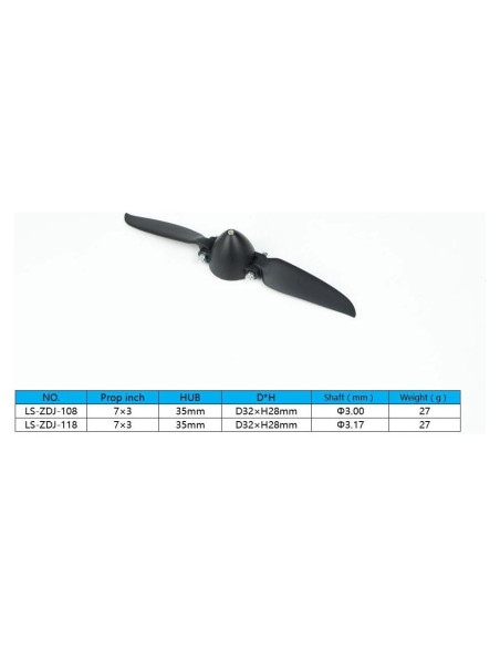 Hélice Plegable Viloga 7x7cm para Drone RC Eje 3.0mm