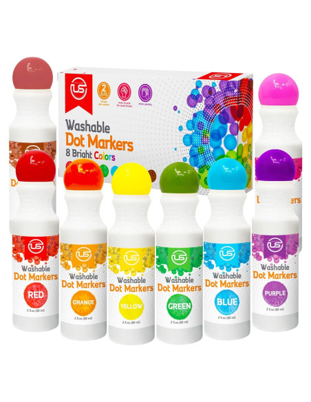 Marcadores de Puntos Ultimate Stationery 8 Colores Lavables