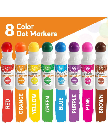 Marcadores de Puntos Ultimate Stationery 8 Colores Lavables