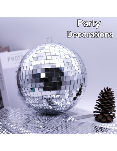 Bola de Espejo Disco Grande 25.4 cm - Decoración Fiesta