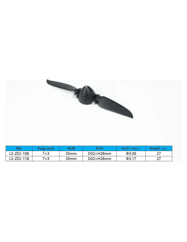 Hélice Plegable Viloga 7x7 cm para Drone RC Eje 3.17 mm