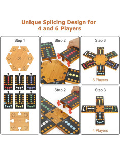 Juego de Mesa de Canicas Plusvivo para 4-6 Jugadores 2