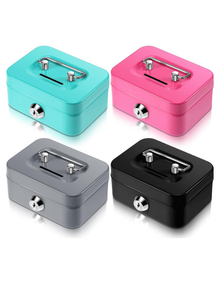Caja de Dinero con Cerradura Tandefio 4 Piezas 11.4x8.4 cm