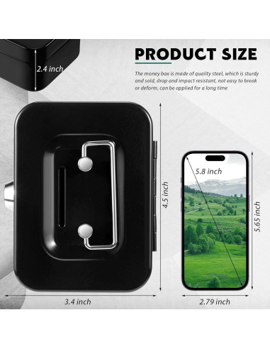 Caja de Dinero con Cerradura Tandefio 4 Piezas 11.4x8.4 cm