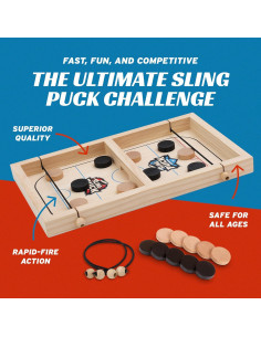 Juego de Mesa Sling Puck Crazy Games 14" Madera para 2 Jugadores 2