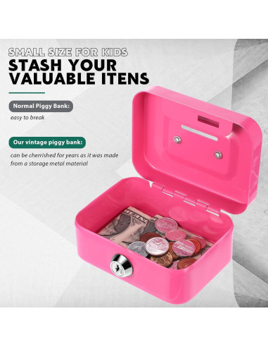 Caja de Dinero con Cerradura Tandefio 4 Piezas 11.4x8.4 cm