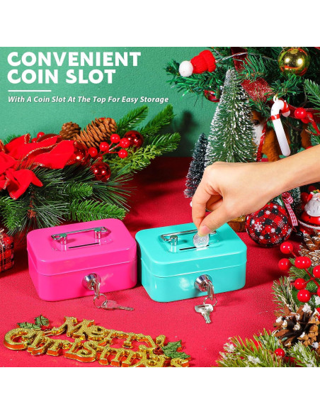 Caja de Dinero con Cerradura Tandefio 4 Piezas 11.4x8.4 cm