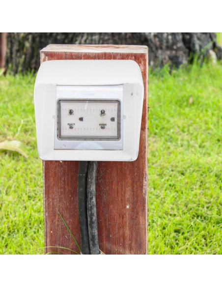 Cubierta de Enchufe Impermeable Angoily para Exterior Blanco