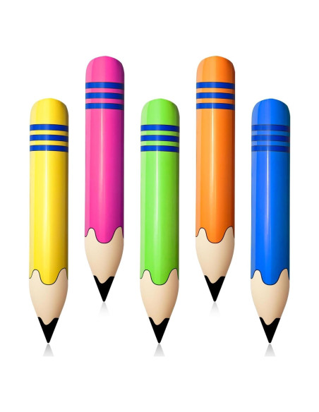 Globos Lápiz Inflables 5 Pcs Denylo Pro Decoración Fiesta