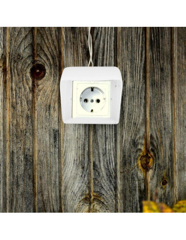 Cubierta de Enchufe Impermeable Angoily para Exterior Blanco