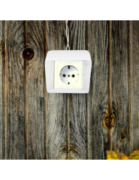 Cubierta de Enchufe Impermeable Angoily para Exterior Blanco