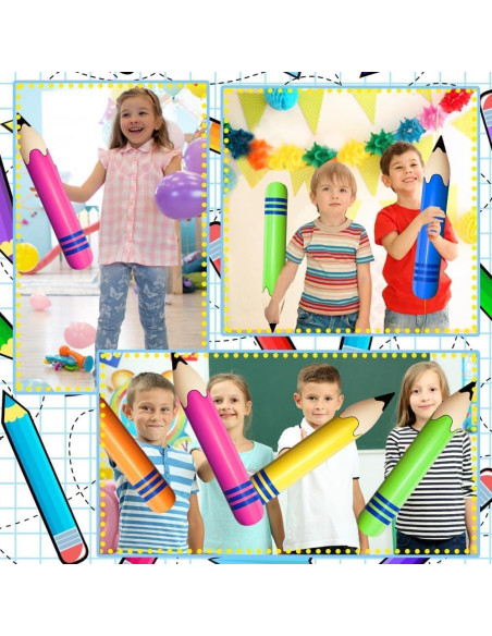 Globos Lápiz Inflables 5 Pcs Denylo Pro Decoración Fiesta