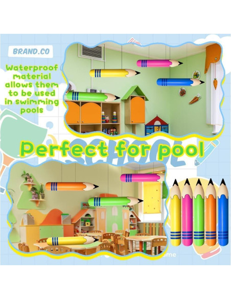 Globos Lápiz Inflables 5 Pcs Denylo Pro Decoración Fiesta