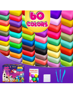 Arcilla Secado al Aire YOPINSAND 60 Colores para Niños 2